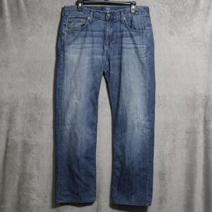 7 For All Mankind Jeans Mens 33x31 Blue Light Wash Austyn Straight Denim Pants
